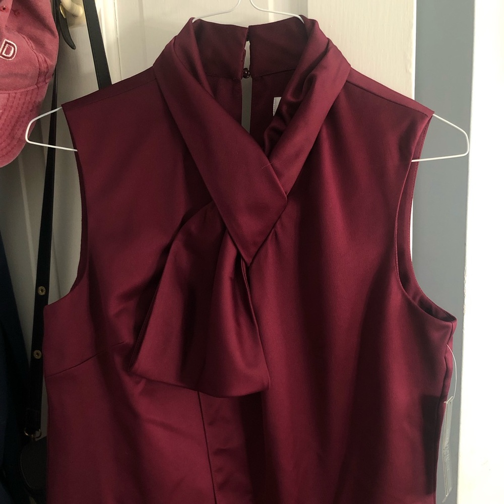 Tahari burgundy silk top